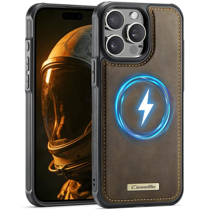 Funda trasera magnética de piel vegana para teléfono CaseMe Serie C69, For iPhone 11, For iPhone 11 Pro, For iPhone 17e /16e, For iPhone 15 Plus / 14 Plus, For iPhone 12 / 12 Pro