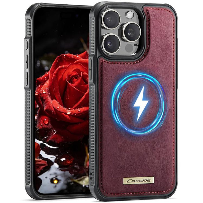 Funda trasera magnética de piel vegana para teléfono CaseMe Serie C69, For iPhone 11, For iPhone 11 Pro, For iPhone 17e /16e, For iPhone 15 Plus / 14 Plus, For iPhone 12 / 12 Pro