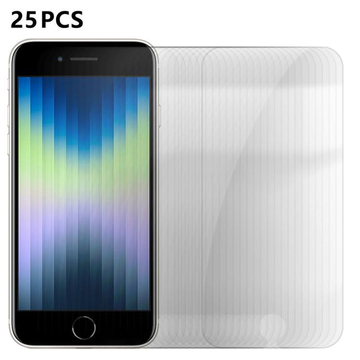 25 láminas de vidrio templado HD antihuellas de aluminio de alta calidad con protección semitransparente., For iPhone 17e / 16e, For iPhone 17 Pro Max, For iPhone 17 Pro, For iPhone 17, For iPhone Air, For iPhone 16 Pro Max, For iPhone 16 Pro          ...