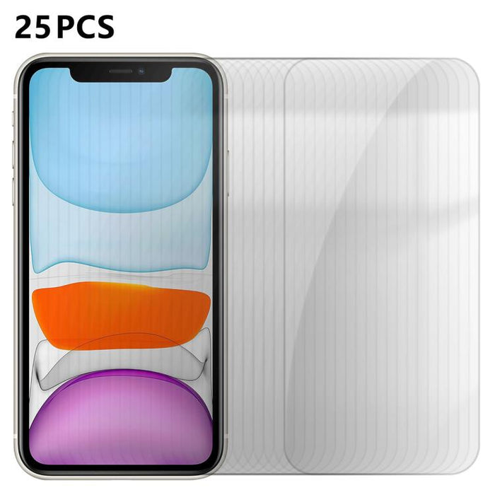 25 láminas de vidrio templado HD antihuellas de aluminio de alta calidad con protección semitransparente., For iPhone 17e / 16e, For iPhone 17 Pro Max, For iPhone 17 Pro, For iPhone 17, For iPhone Air, For iPhone 16 Pro Max, For iPhone 16 Pro          ...