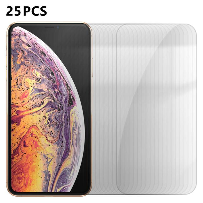 25 láminas de vidrio templado HD antihuellas de aluminio de alta calidad con protección semitransparente., For iPhone 17e / 16e, For iPhone 17 Pro Max, For iPhone 17 Pro, For iPhone 17, For iPhone Air, For iPhone 16 Pro Max, For iPhone 16 Pro          ...