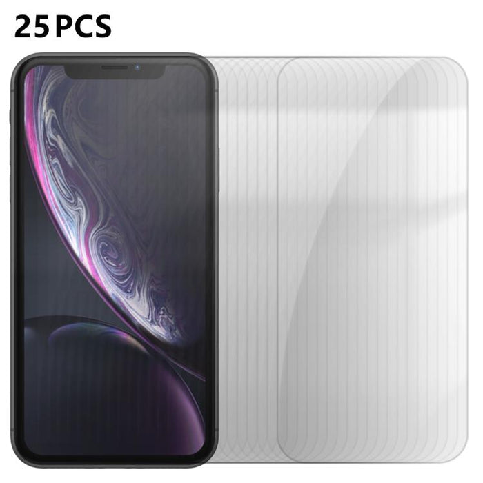 25 láminas de vidrio templado HD antihuellas de aluminio de alta calidad con protección semitransparente., For iPhone 17e / 16e, For iPhone 17 Pro Max, For iPhone 17 Pro, For iPhone 17, For iPhone Air, For iPhone 16 Pro Max, For iPhone 16 Pro          ...
