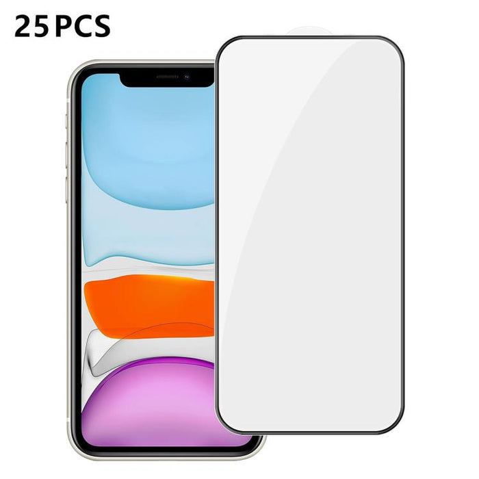 25 láminas de vidrio templado HD de alta calidad, con acabado de aluminio, cobertura total, antihuellas y serigrafía., For iPhone 17e / 16e, For iPhone 17 Pro Max, For iPhone 17 Pro, For iPhone 17, For iPhone Air, For iPhone 16 Pro Max, For iPhone 16 P...