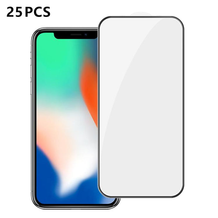 25 láminas de vidrio templado HD de alta calidad, con acabado de aluminio, cobertura total, antihuellas y serigrafía., For iPhone 17e / 16e, For iPhone 17 Pro Max, For iPhone 17 Pro, For iPhone 17, For iPhone Air, For iPhone 16 Pro Max, For iPhone 16 P...