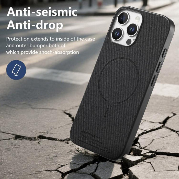 Funda para teléfono con cubierta trasera magnética de PU de tela, For iPhone 13 Pro Max, For iPhone 13 Pro, For iPhone 13, For iPhone 12 Pro Max, For iPhone 12 / 12 Pro