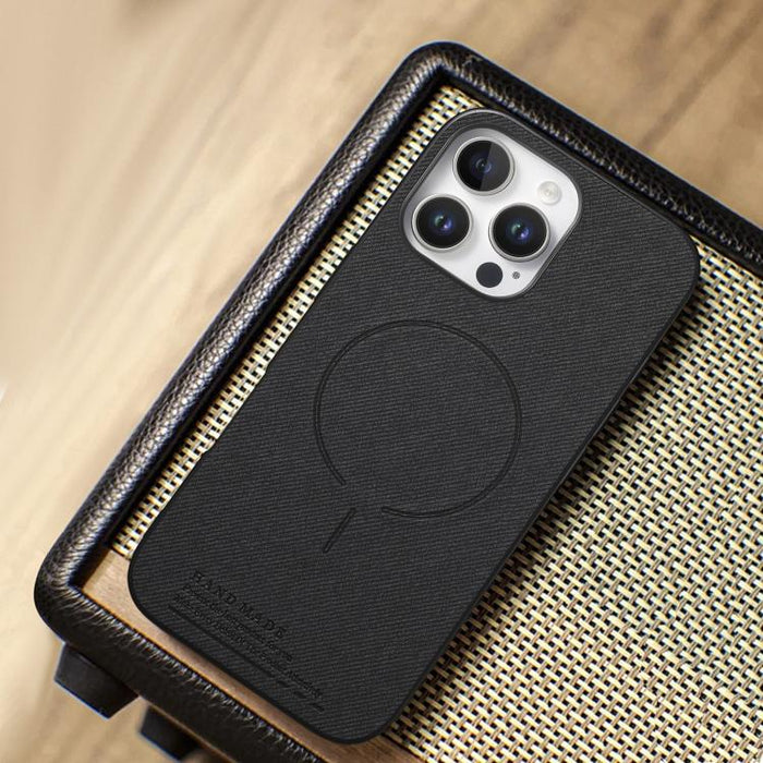 Funda para teléfono con cubierta trasera magnética de PU de tela, For iPhone 13 Pro Max, For iPhone 13 Pro, For iPhone 13, For iPhone 12 Pro Max, For iPhone 12 / 12 Pro