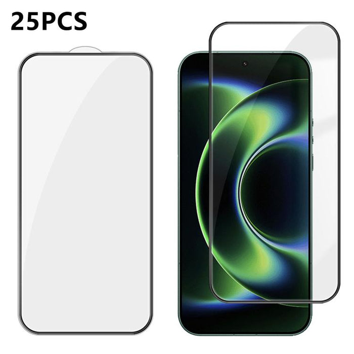 25 láminas de vidrio templado HD de alta calidad, con acabado de aluminio, cobertura total, antihuellas y serigrafía., For Xiaomi 17 Max 5G, For Redmi K90 Max 5G, For Xiaomi Poco C81 Pro 4G, For Redmi R70m 5G, For Redmi R70 5G, For Xiaomi 17T 5G       ...