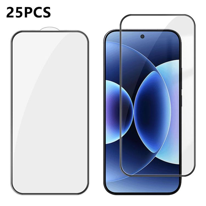 25 láminas de vidrio templado HD de alta calidad, con acabado de aluminio, cobertura total, antihuellas y serigrafía., For Xiaomi 17 Max 5G, For Redmi K90 Max 5G, For Xiaomi Poco C81 Pro 4G, For Redmi R70m 5G, For Redmi R70 5G, For Xiaomi 17T 5G       ...