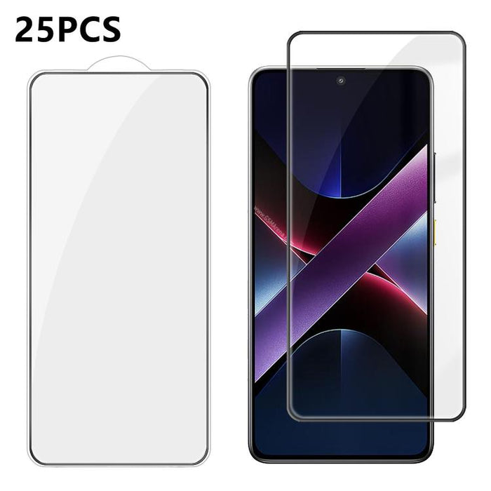 25 láminas de vidrio templado HD de alta calidad, con acabado de aluminio, cobertura total, antihuellas y serigrafía., For Xiaomi 17 Max 5G, For Redmi K90 Max 5G, For Xiaomi Poco C81 Pro 4G, For Redmi R70m 5G, For Redmi R70 5G, For Xiaomi 17T 5G       ...