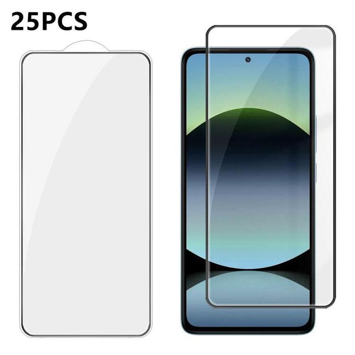 25 láminas de vidrio templado HD de alta calidad, con acabado de aluminio, cobertura total, antihuellas y serigrafía., For Xiaomi 17 Max 5G, For Redmi K90 Max 5G, For Xiaomi Poco C81 Pro 4G, For Redmi R70m 5G, For Redmi R70 5G, For Xiaomi 17T 5G       ...