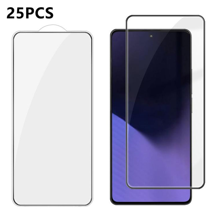 25 láminas de vidrio templado HD de alta calidad, con acabado de aluminio, cobertura total, antihuellas y serigrafía., For Xiaomi 17 Max 5G, For Redmi K90 Max 5G, For Xiaomi Poco C81 Pro 4G, For Redmi R70m 5G, For Redmi R70 5G, For Xiaomi 17T 5G       ...