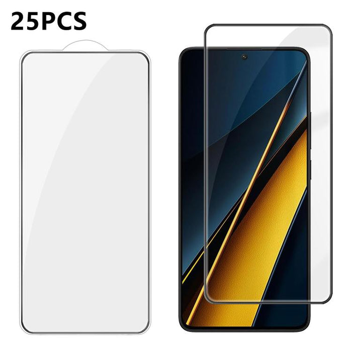 25 láminas de vidrio templado HD de alta calidad, con acabado de aluminio, cobertura total, antihuellas y serigrafía., For Xiaomi 17 Max 5G, For Redmi K90 Max 5G, For Xiaomi Poco C81 Pro 4G, For Redmi R70m 5G, For Redmi R70 5G, For Xiaomi 17T 5G       ...