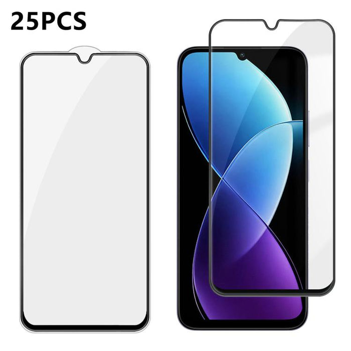 25 láminas de vidrio templado HD de alta calidad, con acabado de aluminio, cobertura total, antihuellas y serigrafía., For Xiaomi 17 Max 5G, For Redmi K90 Max 5G, For Xiaomi Poco C81 Pro 4G, For Redmi R70m 5G, For Redmi R70 5G, For Xiaomi 17T 5G       ...