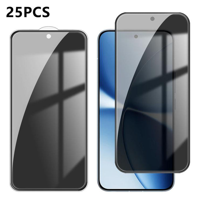 25 láminas de vidrio templado de alta calidad con acabado de aluminio, cobertura total, antihuellas y serigrafía para mayor privacidad., For Xiaomi 17 Max 5G, For Redmi K90 Max 5G, For Xiaomi Poco C81 Pro 4G, For Redmi R70m 5G, For Redmi R70 5G        ...
