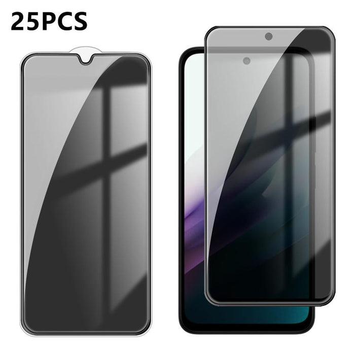 25 láminas de vidrio templado de alta calidad con acabado de aluminio, cobertura total, antihuellas y serigrafía para mayor privacidad., For Xiaomi 17 Max 5G, For Redmi K90 Max 5G, For Xiaomi Poco C81 Pro 4G, For Redmi R70m 5G, For Redmi R70 5G        ...