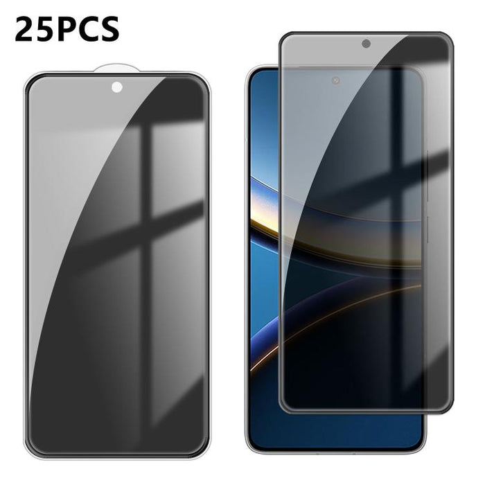 25 láminas de vidrio templado de alta calidad con acabado de aluminio, cobertura total, antihuellas y serigrafía para mayor privacidad., For Xiaomi 17 Max 5G, For Redmi K90 Max 5G, For Xiaomi Poco C81 Pro 4G, For Redmi R70m 5G, For Redmi R70 5G        ...