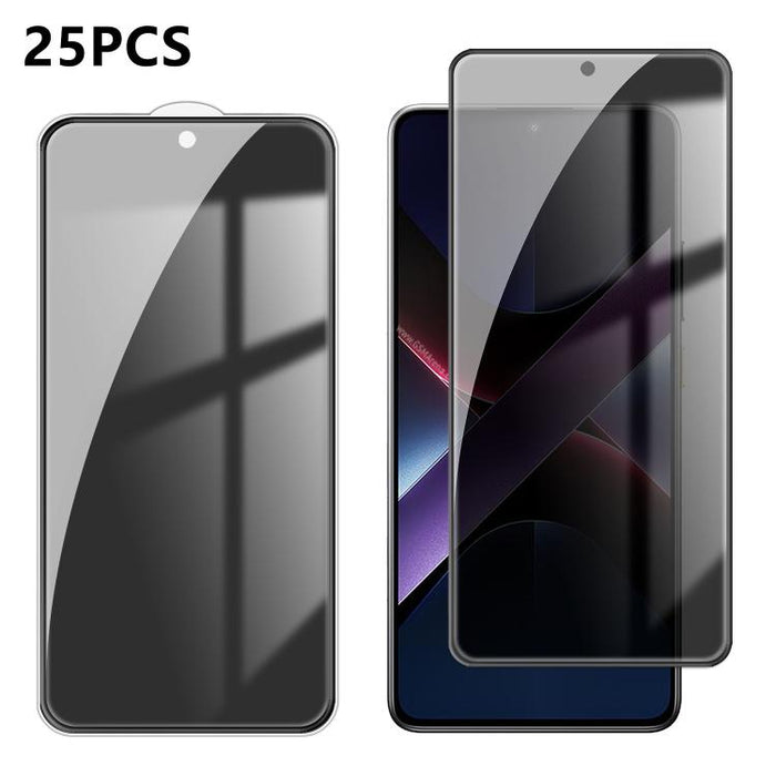 25 láminas de vidrio templado de alta calidad con acabado de aluminio, cobertura total, antihuellas y serigrafía para mayor privacidad., For Xiaomi 17 Max 5G, For Redmi K90 Max 5G, For Xiaomi Poco C81 Pro 4G, For Redmi R70m 5G, For Redmi R70 5G        ...