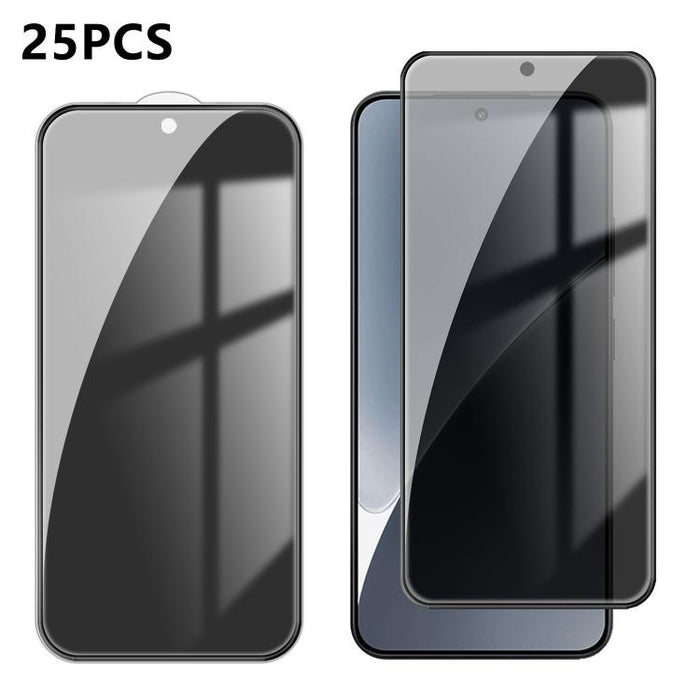 25 láminas de vidrio templado de alta calidad con acabado de aluminio, cobertura total, antihuellas y serigrafía para mayor privacidad., For Xiaomi 17 Max 5G, For Redmi K90 Max 5G, For Xiaomi Poco C81 Pro 4G, For Redmi R70m 5G, For Redmi R70 5G        ...