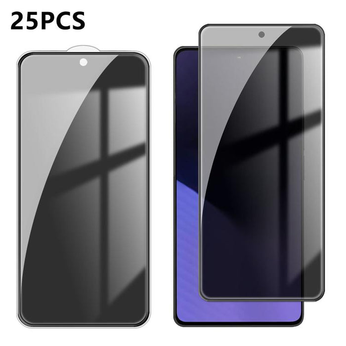 25 láminas de vidrio templado de alta calidad con acabado de aluminio, cobertura total, antihuellas y serigrafía para mayor privacidad., For Xiaomi 17 Max 5G, For Redmi K90 Max 5G, For Xiaomi Poco C81 Pro 4G, For Redmi R70m 5G, For Redmi R70 5G        ...
