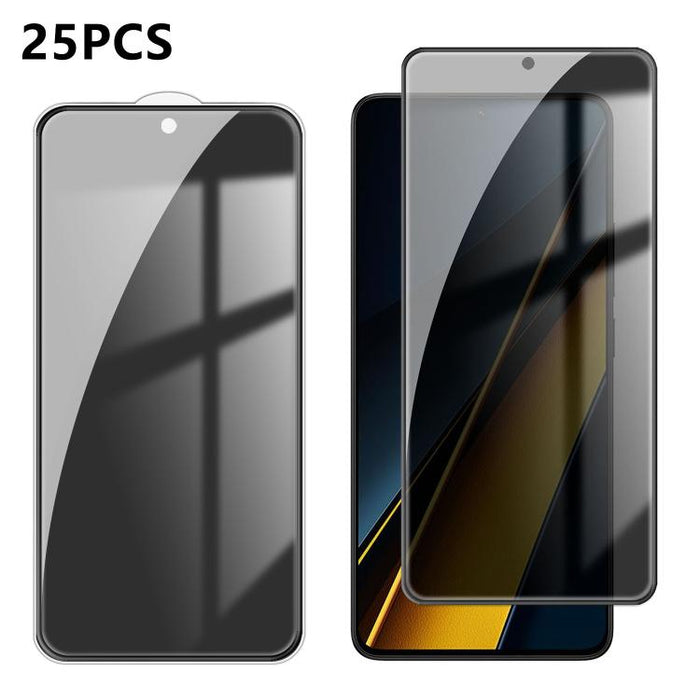 25 láminas de vidrio templado de alta calidad con acabado de aluminio, cobertura total, antihuellas y serigrafía para mayor privacidad., For Xiaomi 17 Max 5G, For Redmi K90 Max 5G, For Xiaomi Poco C81 Pro 4G, For Redmi R70m 5G, For Redmi R70 5G        ...