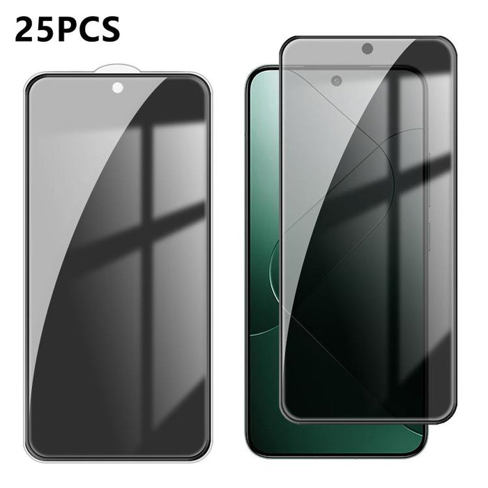 25 láminas de vidrio templado de alta calidad con acabado de aluminio, cobertura total, antihuellas y serigrafía para mayor privacidad., For Xiaomi 17 Max 5G, For Redmi K90 Max 5G, For Xiaomi Poco C81 Pro 4G, For Redmi R70m 5G, For Redmi R70 5G        ...
