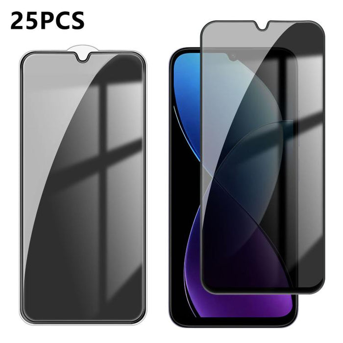 25 láminas de vidrio templado de alta calidad con acabado de aluminio, cobertura total, antihuellas y serigrafía para mayor privacidad., For Xiaomi 17 Max 5G, For Redmi K90 Max 5G, For Xiaomi Poco C81 Pro 4G, For Redmi R70m 5G, For Redmi R70 5G        ...