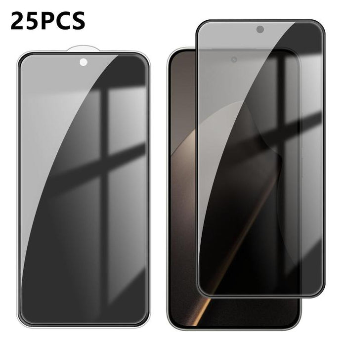 25 láminas de vidrio templado de alta calidad con acabado de aluminio, cobertura total, antihuellas y serigrafía para mayor privacidad., For Xiaomi 17 Max 5G, For Redmi K90 Max 5G, For Xiaomi Poco C81 Pro 4G, For Redmi R70m 5G, For Redmi R70 5G        ...