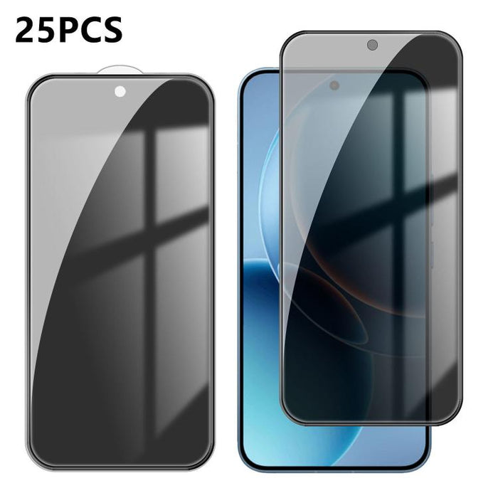 25 láminas de vidrio templado de alta calidad con acabado de aluminio, cobertura total, antihuellas y serigrafía para mayor privacidad., For Xiaomi 17 Max 5G, For Redmi K90 Max 5G, For Xiaomi Poco C81 Pro 4G, For Redmi R70m 5G, For Redmi R70 5G        ...