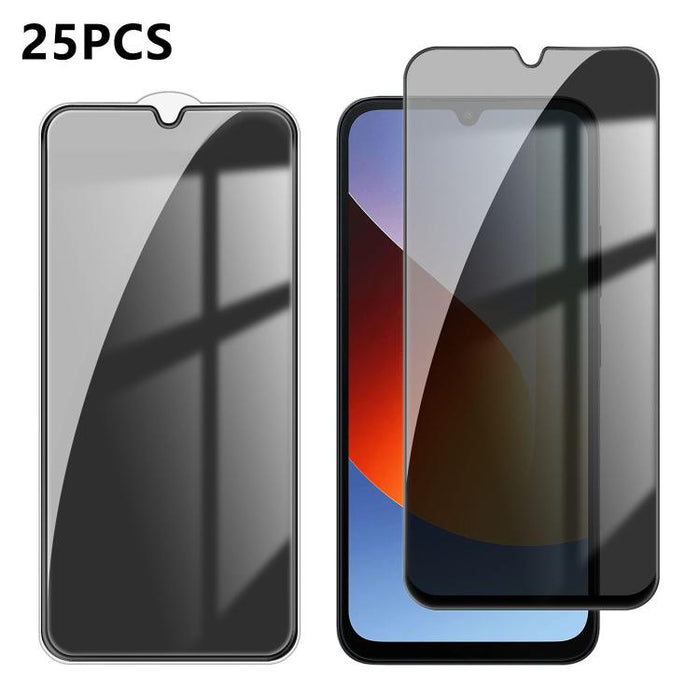 25 láminas de vidrio templado de alta calidad con acabado de aluminio, cobertura total, antihuellas y serigrafía para mayor privacidad., For Xiaomi 17 Max 5G, For Redmi K90 Max 5G, For Xiaomi Poco C81 Pro 4G, For Redmi R70m 5G, For Redmi R70 5G        ...