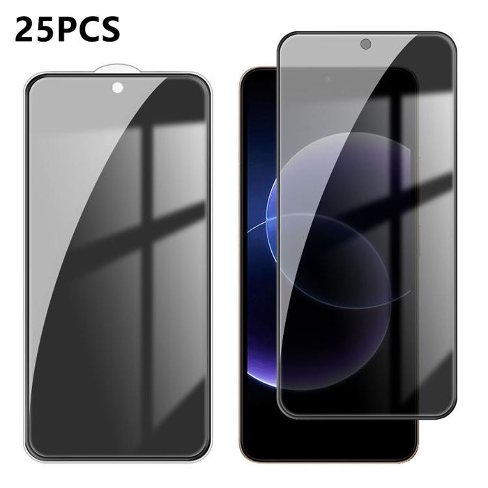 25 láminas de vidrio templado de alta calidad con acabado de aluminio, cobertura total, antihuellas y serigrafía para mayor privacidad., For Xiaomi 17 Max 5G, For Redmi K90 Max 5G, For Xiaomi Poco C81 Pro 4G, For Redmi R70m 5G, For Redmi R70 5G        ...