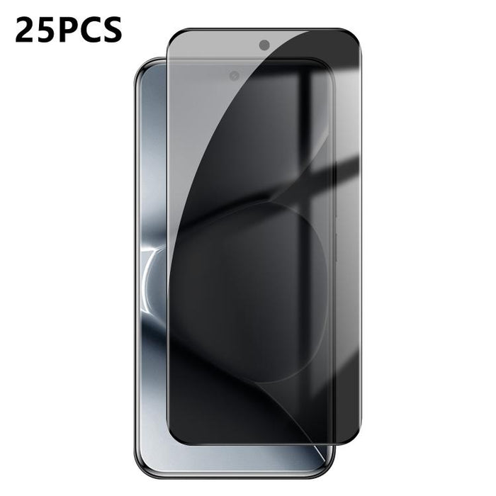 25 láminas de vidrio templado curvado de alta calidad, con protección antihuellas, serigrafiada, de alta cobertura y con acabado de aluminio, que brindan privacidad., For Redmi Note 15 4G / 5G Global 164mm, For Redmi Note 15 Pro+ Global 163.3mm        ...