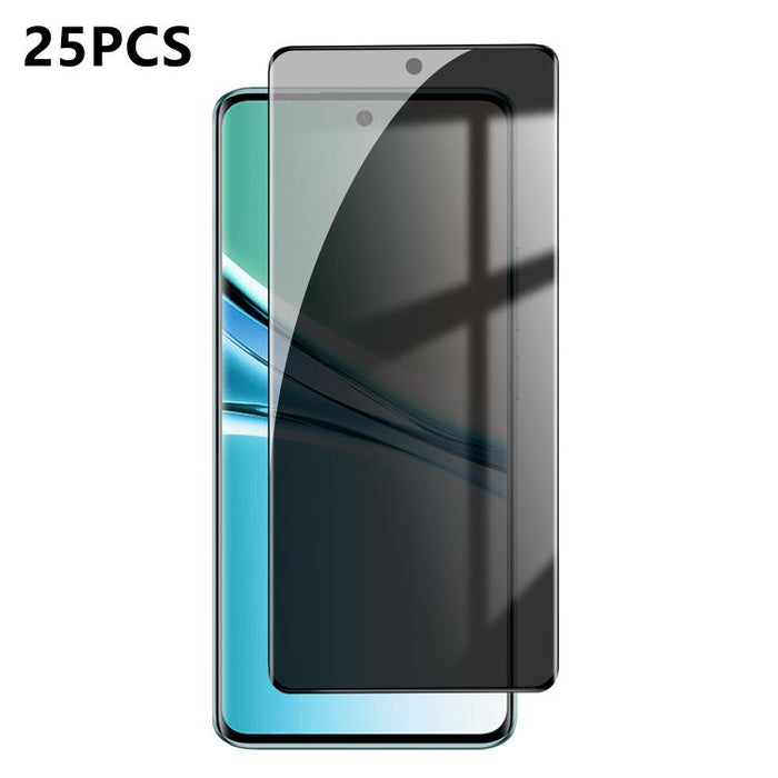 25 láminas de vidrio templado curvado de alta calidad, con protección antihuellas, serigrafiada, de alta cobertura y con acabado de aluminio, que brindan privacidad., For Redmi Note 15 4G / 5G Global 164mm, For Redmi Note 15 Pro+ Global 163.3mm        ...