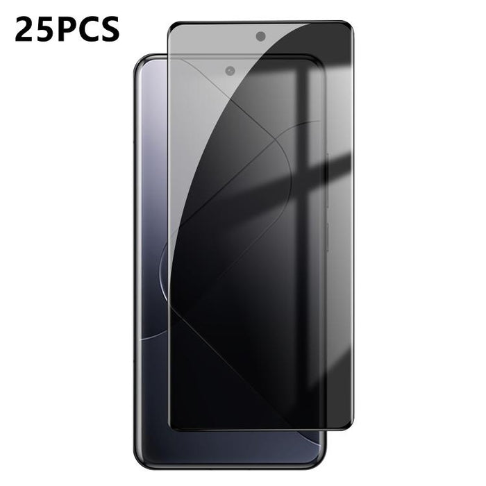 25 láminas de vidrio templado curvado de alta calidad, con protección antihuellas, serigrafiada, de alta cobertura y con acabado de aluminio, que brindan privacidad., For Redmi Note 15 4G / 5G Global 164mm, For Redmi Note 15 Pro+ Global 163.3mm        ...