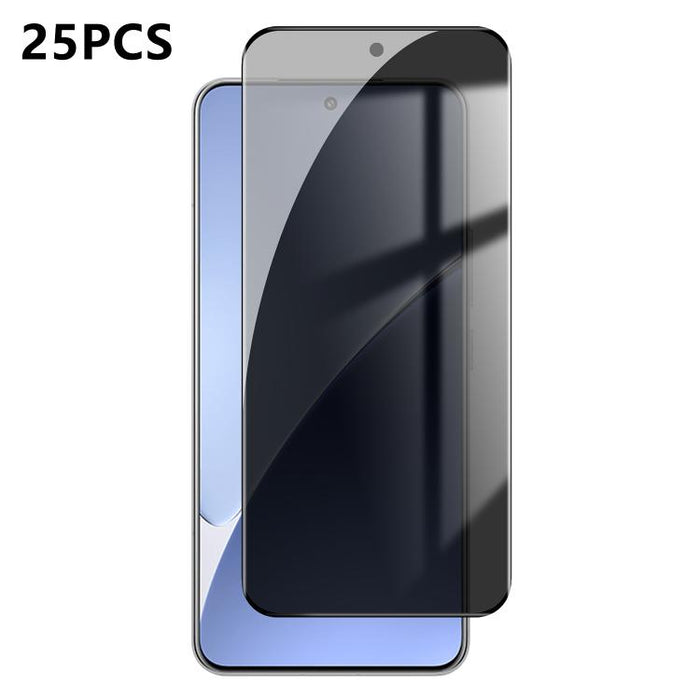 25 láminas de vidrio templado curvado de alta calidad, con protección antihuellas, serigrafiada, de alta cobertura y con acabado de aluminio, que brindan privacidad., For Redmi Note 15 4G / 5G Global 164mm, For Redmi Note 15 Pro+ Global 163.3mm        ...