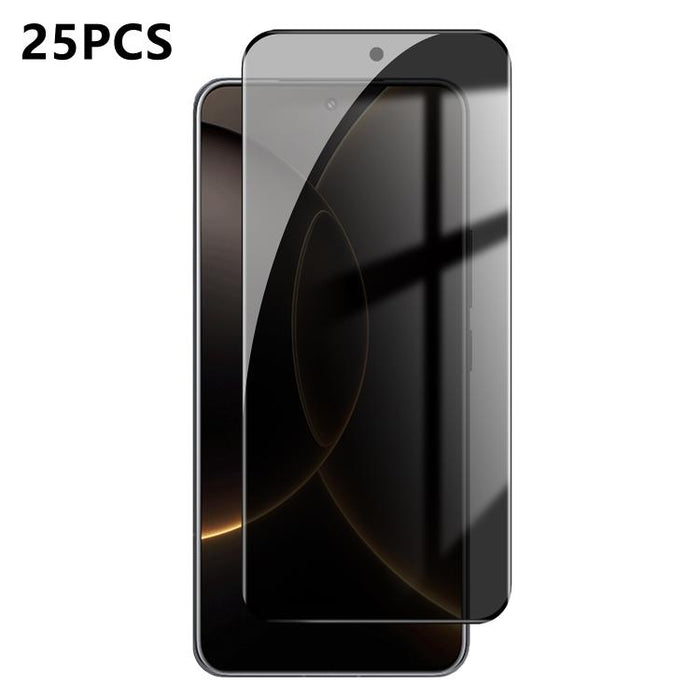 25 láminas de vidrio templado curvado de alta calidad, con protección antihuellas, serigrafiada, de alta cobertura y con acabado de aluminio, que brindan privacidad., For Redmi Note 15 4G / 5G Global 164mm, For Redmi Note 15 Pro+ Global 163.3mm        ...