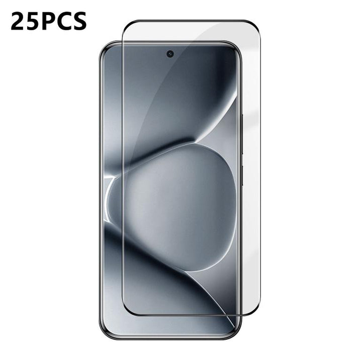 25 láminas de vidrio templado curvado HD de alta calidad, con acabado de aluminio, cobertura total, antihuellas y serigrafía., For Redmi Note 15 4G / 5G Global 164mm, For Redmi Note 15 Pro+ Global 163.3mm, For Xiaomi 15S Pro, For Xiaomi Poco X7        ...
