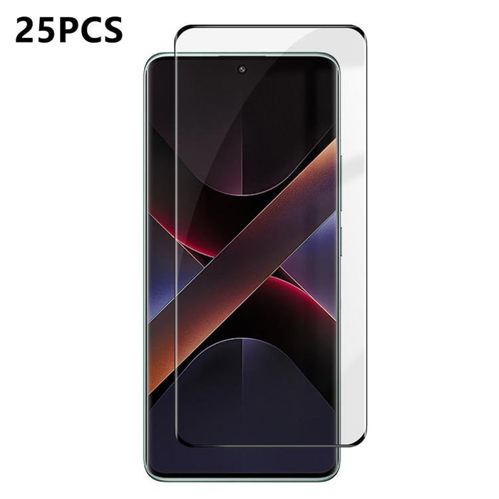 25 láminas de vidrio templado curvado HD de alta calidad, con acabado de aluminio, cobertura total, antihuellas y serigrafía., For Redmi Note 15 4G / 5G Global 164mm, For Redmi Note 15 Pro+ Global 163.3mm, For Xiaomi 15S Pro, For Xiaomi Poco X7        ...
