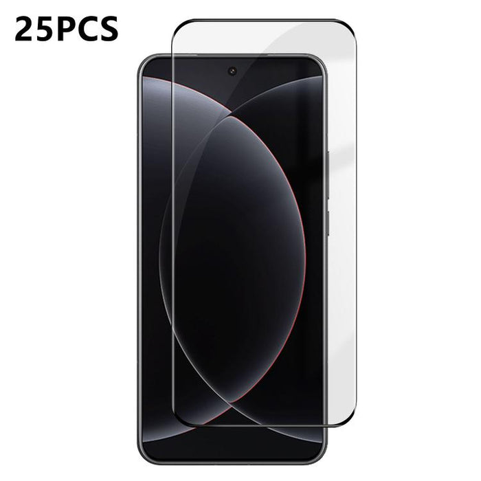 25 láminas de vidrio templado curvado HD de alta calidad, con acabado de aluminio, cobertura total, antihuellas y serigrafía., For Redmi Note 15 4G / 5G Global 164mm, For Redmi Note 15 Pro+ Global 163.3mm, For Xiaomi 15S Pro, For Xiaomi Poco X7        ...
