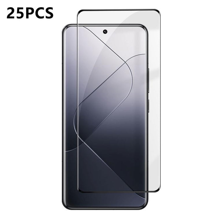 25 láminas de vidrio templado curvado HD de alta calidad, con acabado de aluminio, cobertura total, antihuellas y serigrafía., For Redmi Note 15 4G / 5G Global 164mm, For Redmi Note 15 Pro+ Global 163.3mm, For Xiaomi 15S Pro, For Xiaomi Poco X7        ...