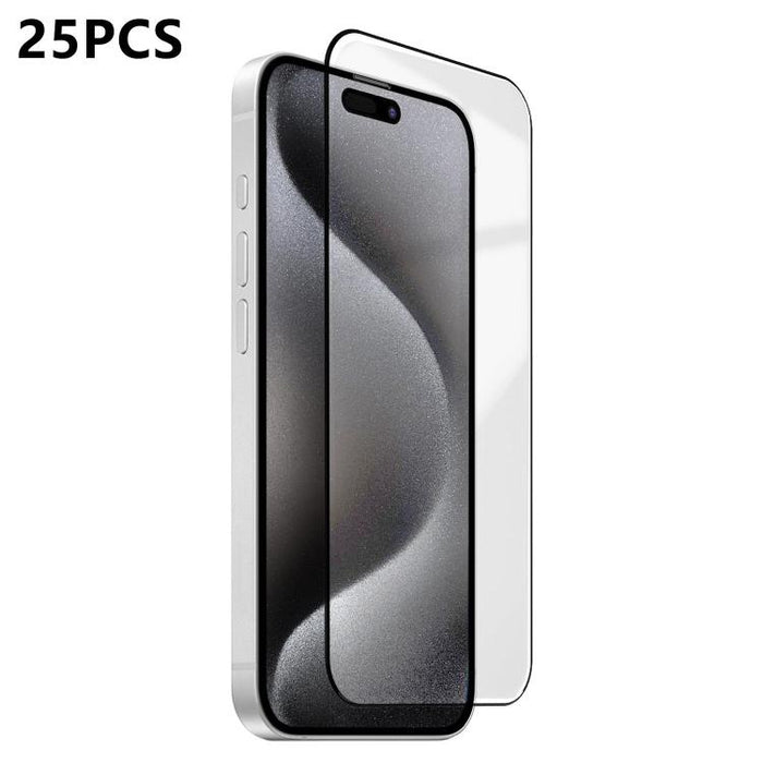 25 láminas de vidrio templado de alta alúmina ultrafinas con impresión ultrasónica HD y adhesivo completo., For iPhone 17e / 16e, For iPhone 17 Pro Max, For iPhone 17 Pro, For iPhone 17, For iPhone Air, For iPhone 16 Pro Max, For iPhone 16 Pro         ...