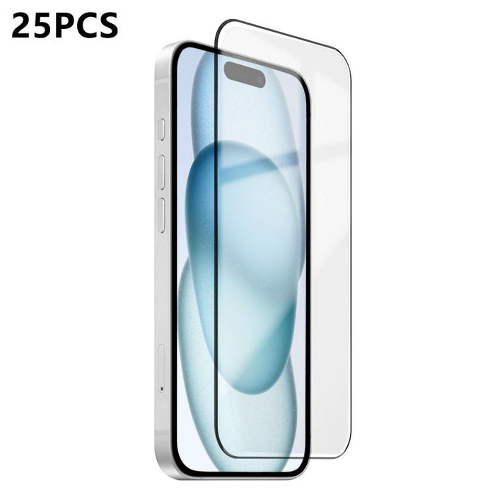 25 láminas de vidrio templado de alta alúmina ultrafinas con impresión ultrasónica HD y adhesivo completo., For iPhone 17e / 16e, For iPhone 17 Pro Max, For iPhone 17 Pro, For iPhone 17, For iPhone Air, For iPhone 16 Pro Max, For iPhone 16 Pro         ...