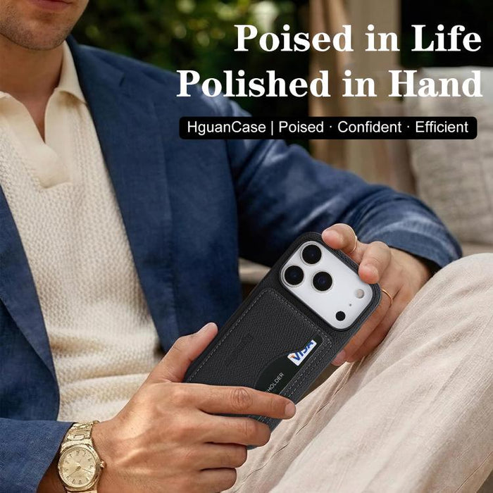 Funda trasera para teléfono con tarjetero magnético de piel vegana estilo retro, For iPhone 17e / 16e, For iPhone 17 Pro Max, For iPhone 17 Pro, For iPhone 17, For iPhone 16 Pro Max, For iPhone 16 Pro, For iPhone 16 Plus, For iPhone 16