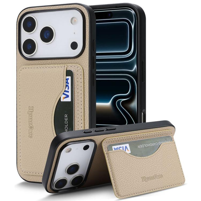 Funda trasera para teléfono con tarjetero magnético de piel vegana estilo retro, For iPhone 17e / 16e, For iPhone 17 Pro Max, For iPhone 17 Pro, For iPhone 17, For iPhone 16 Pro Max, For iPhone 16 Pro, For iPhone 16 Plus, For iPhone 16