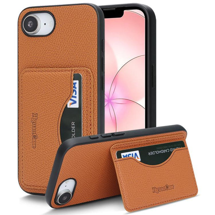 Funda trasera para teléfono con tarjetero magnético de piel vegana estilo retro, For iPhone 17e / 16e, For iPhone 17 Pro Max, For iPhone 17 Pro, For iPhone 17, For iPhone 16 Pro Max, For iPhone 16 Pro, For iPhone 16 Plus, For iPhone 16