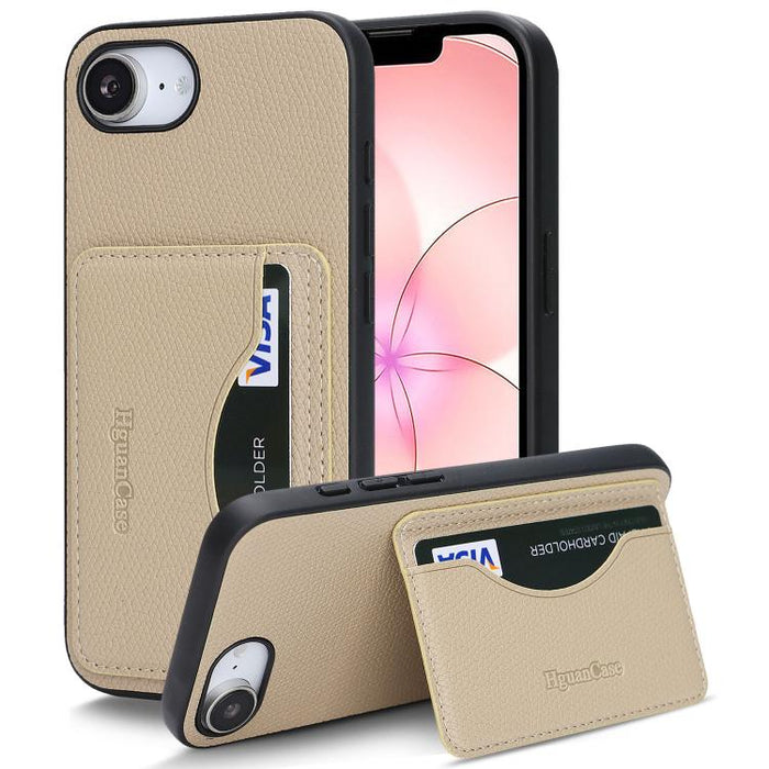 Funda trasera para teléfono con tarjetero magnético de piel vegana estilo retro, For iPhone 17e / 16e, For iPhone 17 Pro Max, For iPhone 17 Pro, For iPhone 17, For iPhone 16 Pro Max, For iPhone 16 Pro, For iPhone 16 Plus, For iPhone 16