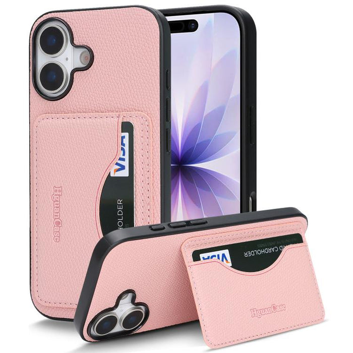 Funda trasera para teléfono con tarjetero magnético de piel vegana estilo retro, For iPhone 17e / 16e, For iPhone 17 Pro Max, For iPhone 17 Pro, For iPhone 17, For iPhone 16 Pro Max, For iPhone 16 Pro, For iPhone 16 Plus, For iPhone 16