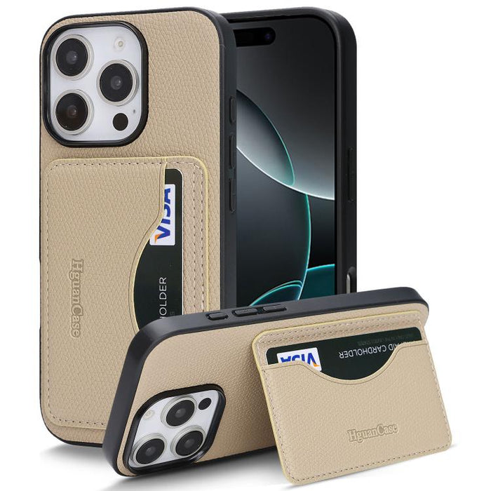 Funda trasera para teléfono con tarjetero magnético de piel vegana estilo retro, For iPhone 17e / 16e, For iPhone 17 Pro Max, For iPhone 17 Pro, For iPhone 17, For iPhone 16 Pro Max, For iPhone 16 Pro, For iPhone 16 Plus, For iPhone 16