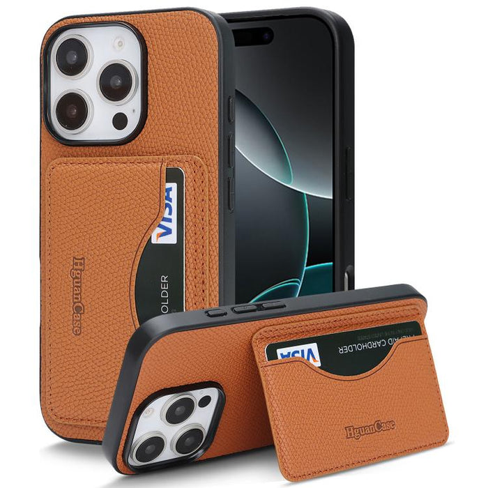 Funda trasera para teléfono con tarjetero magnético de piel vegana estilo retro, For iPhone 17e / 16e, For iPhone 17 Pro Max, For iPhone 17 Pro, For iPhone 17, For iPhone 16 Pro Max, For iPhone 16 Pro, For iPhone 16 Plus, For iPhone 16