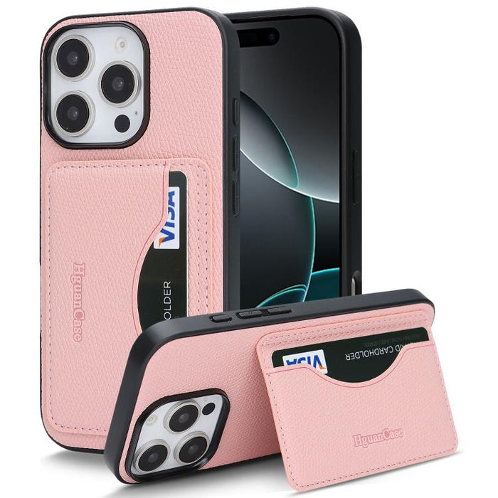 Funda trasera para teléfono con tarjetero magnético de piel vegana estilo retro, For iPhone 17e / 16e, For iPhone 17 Pro Max, For iPhone 17 Pro, For iPhone 17, For iPhone 16 Pro Max, For iPhone 16 Pro, For iPhone 16 Plus, For iPhone 16