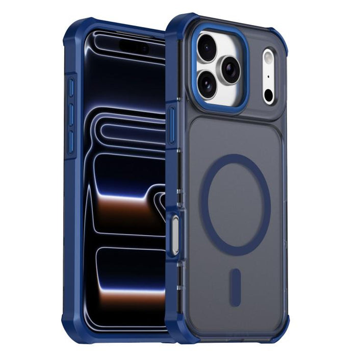 Funda para teléfono magnética semitransparente con acabado mate y protección antichoque en las cuatro esquinas, con tacto suave al tacto., For iPhone 17e / 16e, For iPhone 17 Pro Max, For iPhone 17 Pro, For iPhone 17, For iPhone Air, For iPhone 16 Pro ...
